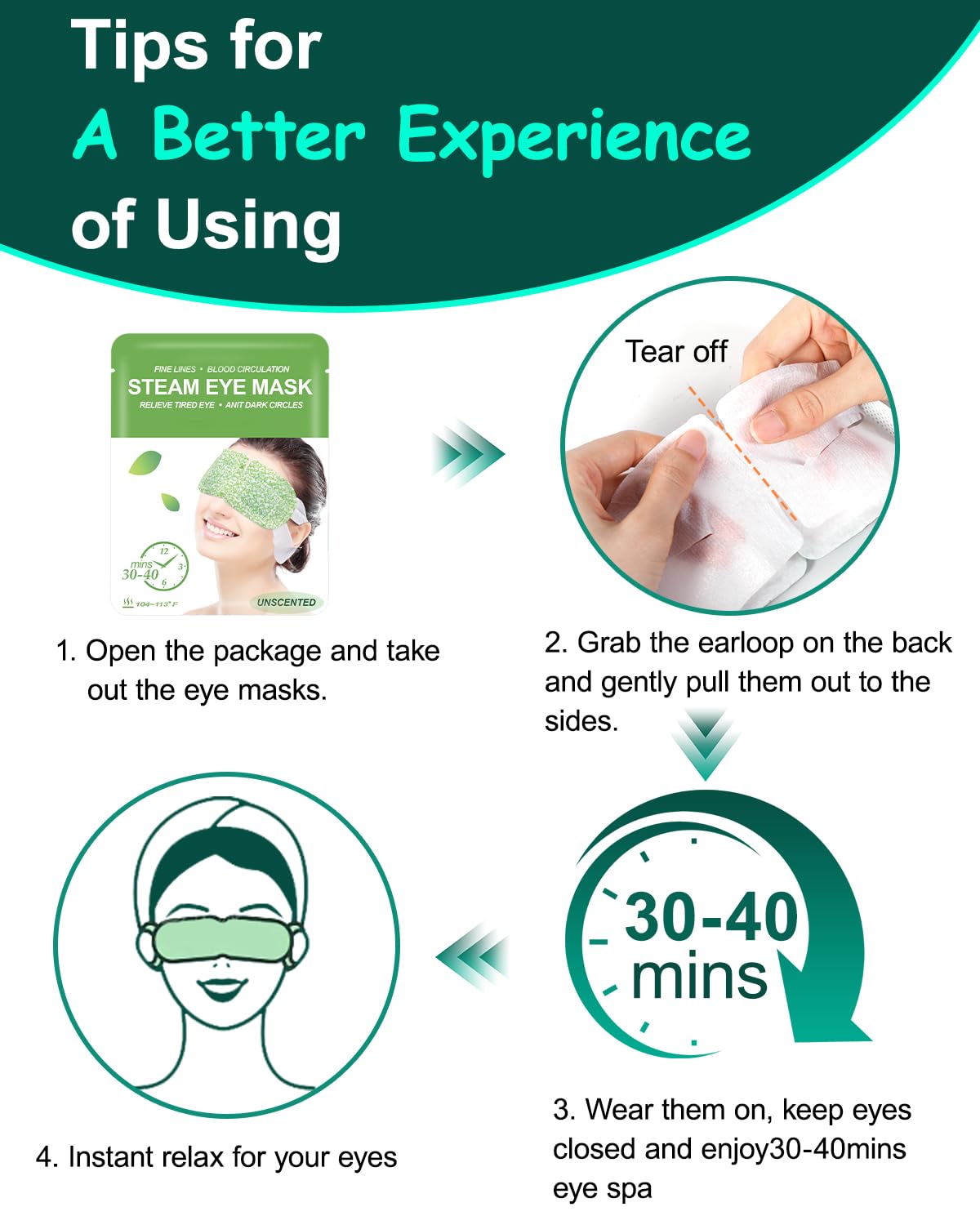 ProCIV Steam Eye Masks displayed with relaxation accessories