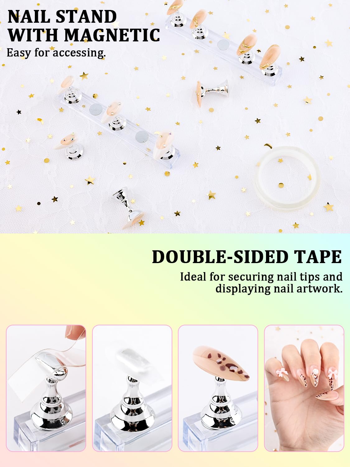 Professional nail art tools displayed on a table