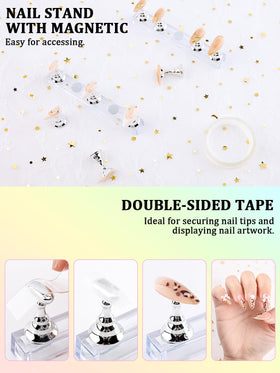 Professional nail art tools displayed on a table