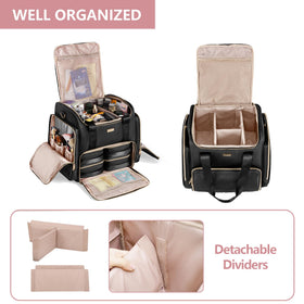 Prokva Rolling Makeup Case open with makeup essentials inside