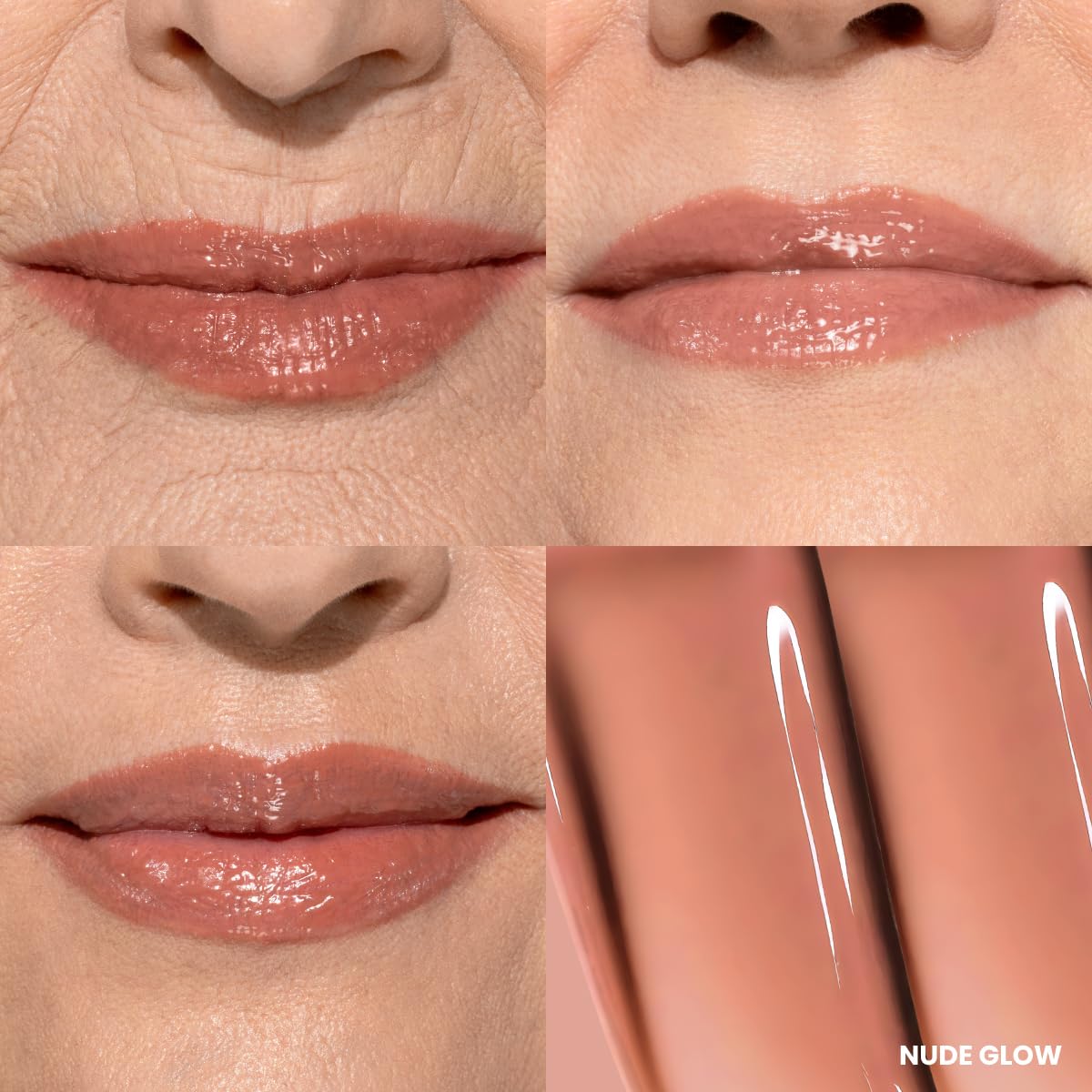 PROMETICS PrimeLip Plumping Lip Balm Nude Glow swatch on skin