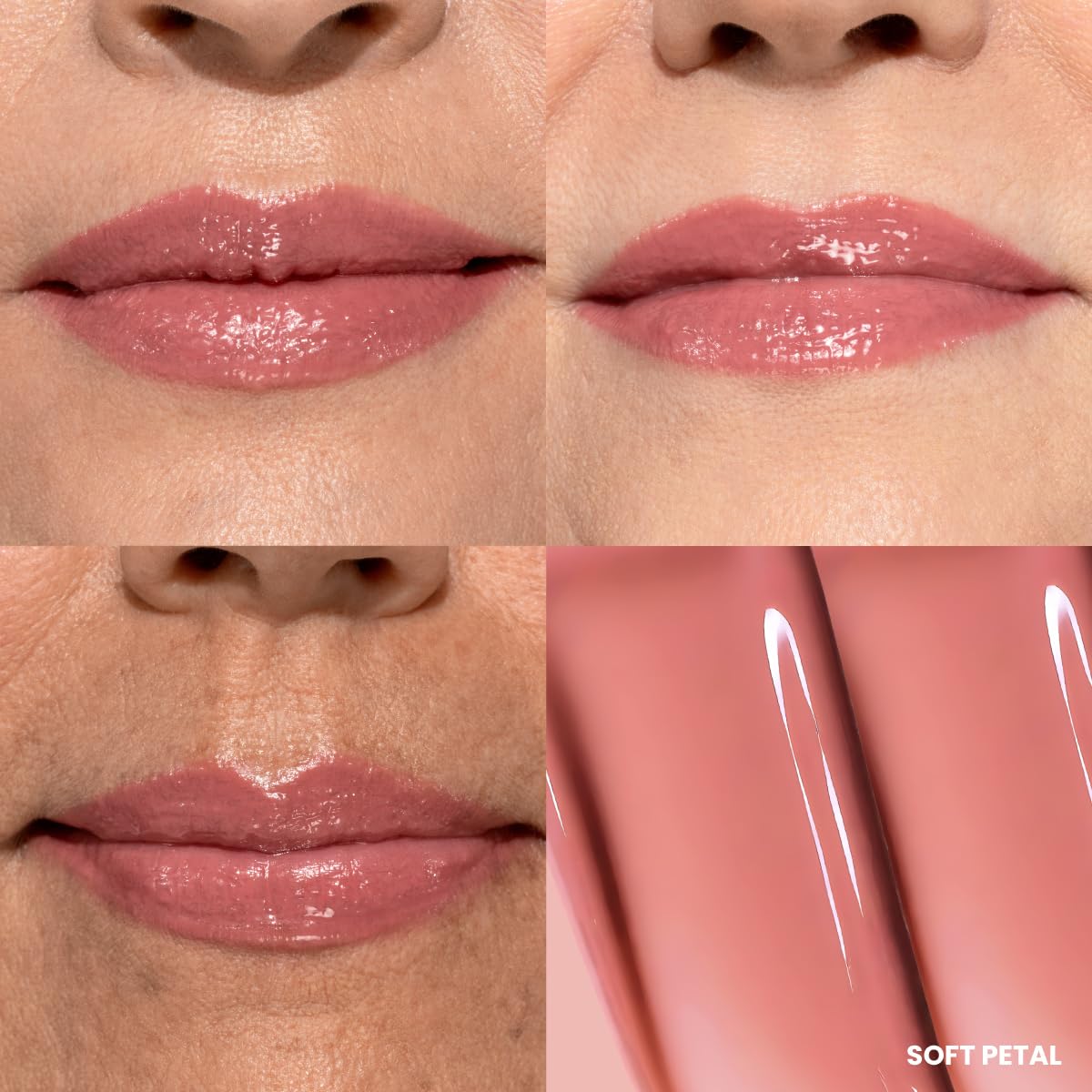 PROMETICS PrimeLip Plumping Lip Balm Soft Petal applied on lips