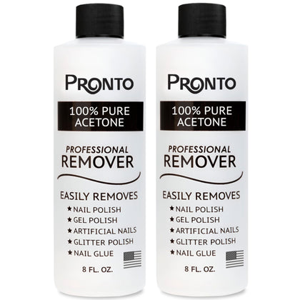 Pronto 100% Acetone Nail Polish Remover 8 Fl Oz front view