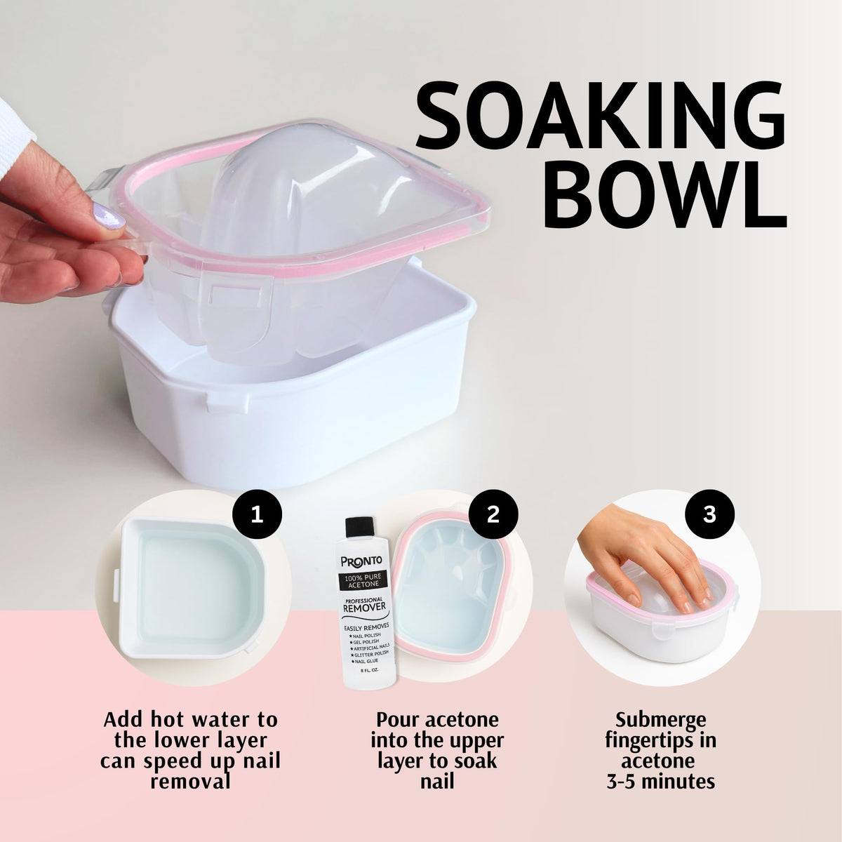 Pronto 100% Acetone Nail Polish Remover usage demonstration