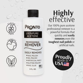 Pronto Acetone Gel Nail Polish Remover bottle with cap