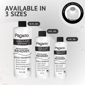Pronto acetone remover bottle with clean nails