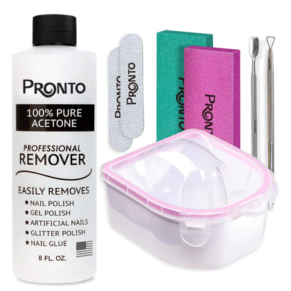 Pronto Gel Nail Polish Remover Kit with acetone and tools