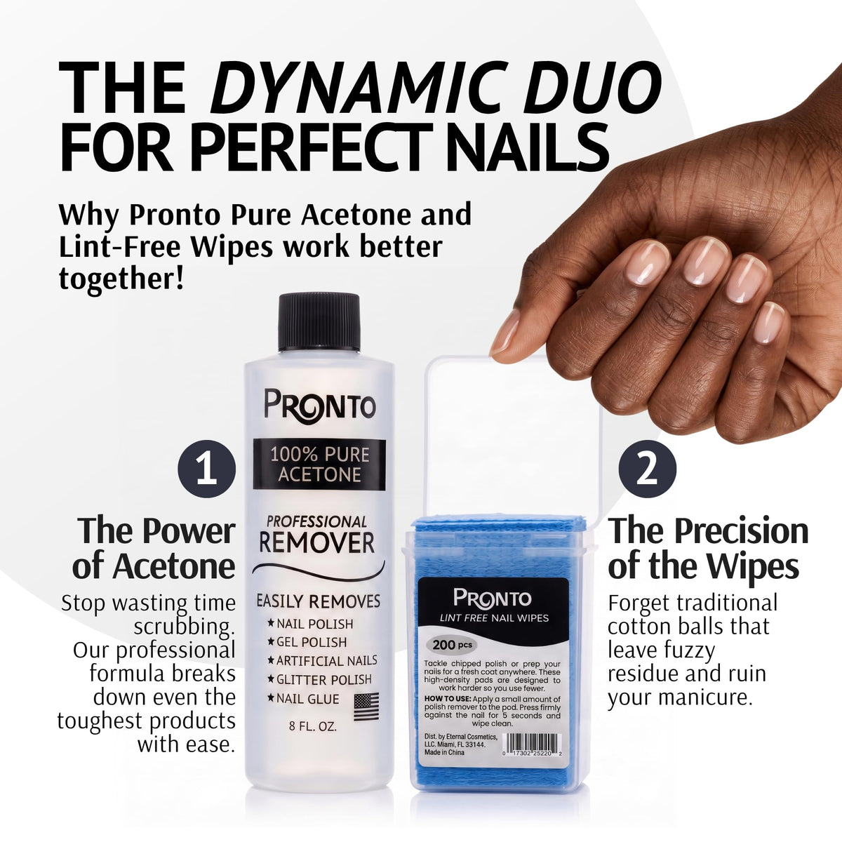Pronto Lint Free Nail Wipes Kit packaging