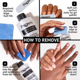Pronto nail care kit with wipes and acetone