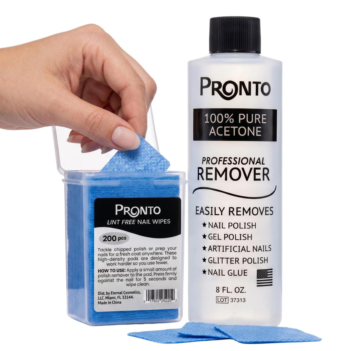 Pronto Pure Acetone Nail Polish Remover 8 Fl Oz front view