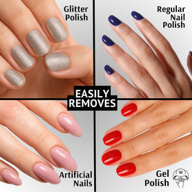 Pronto Pure Acetone Nail Polish Remover in use