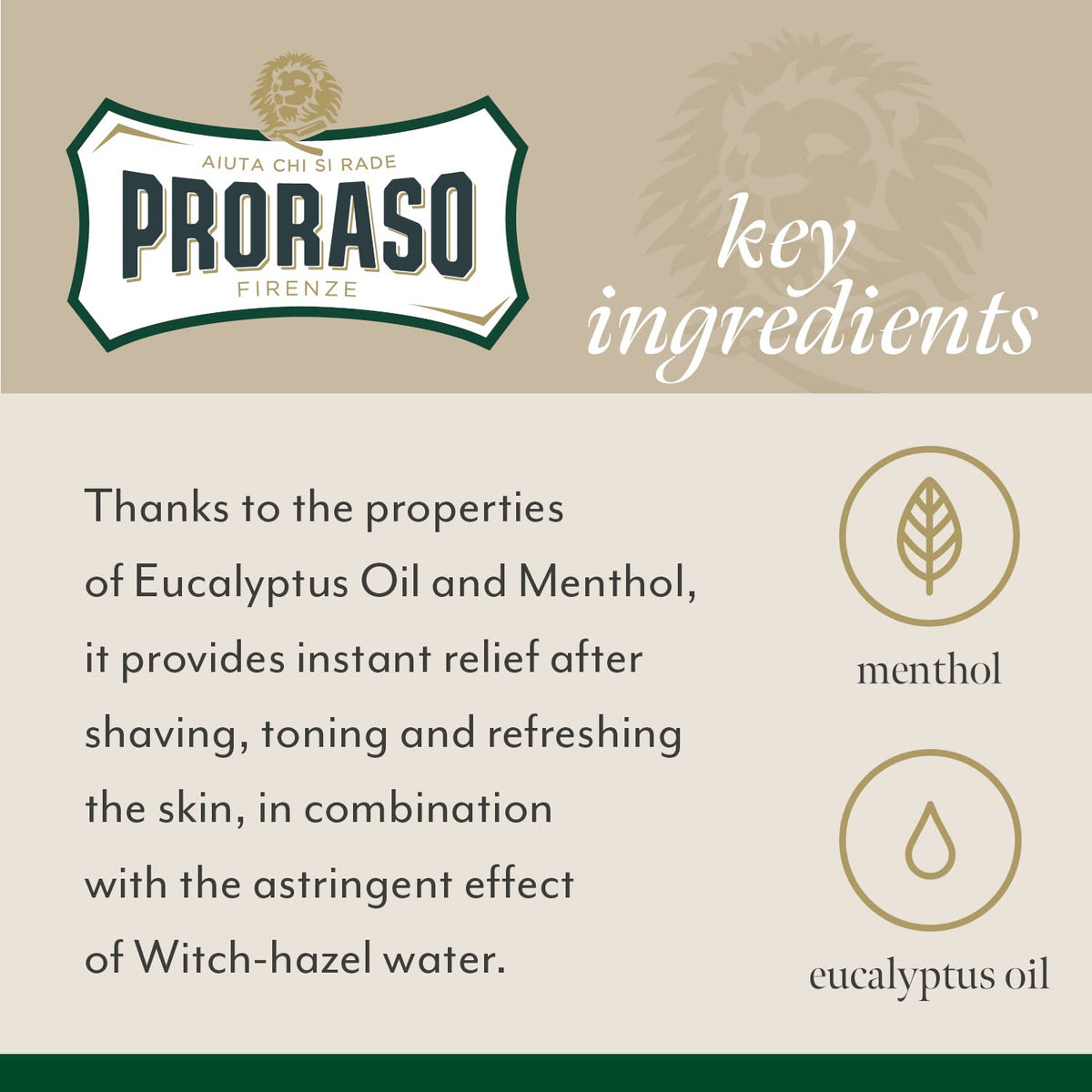 Proraso After Shave Lotion 3.4oz with a shaving brush and razor