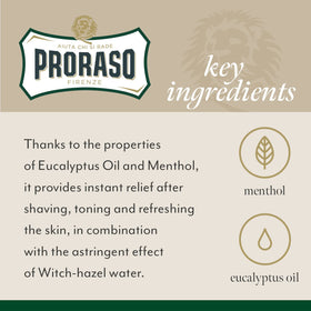 Proraso After Shave Lotion 3.4oz with a shaving brush and razor