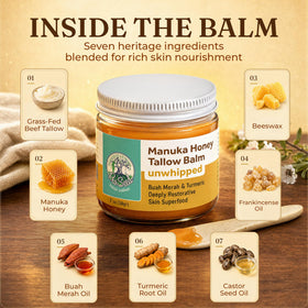 ProSeed Manuka Honey Tallow Balm 2 oz with ingredients
