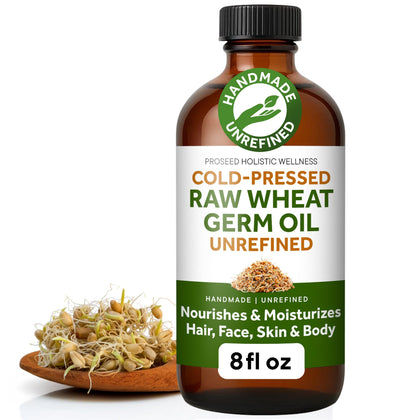 ProSeed Wheat Germ Oil 240ml front view in dark glass bottle