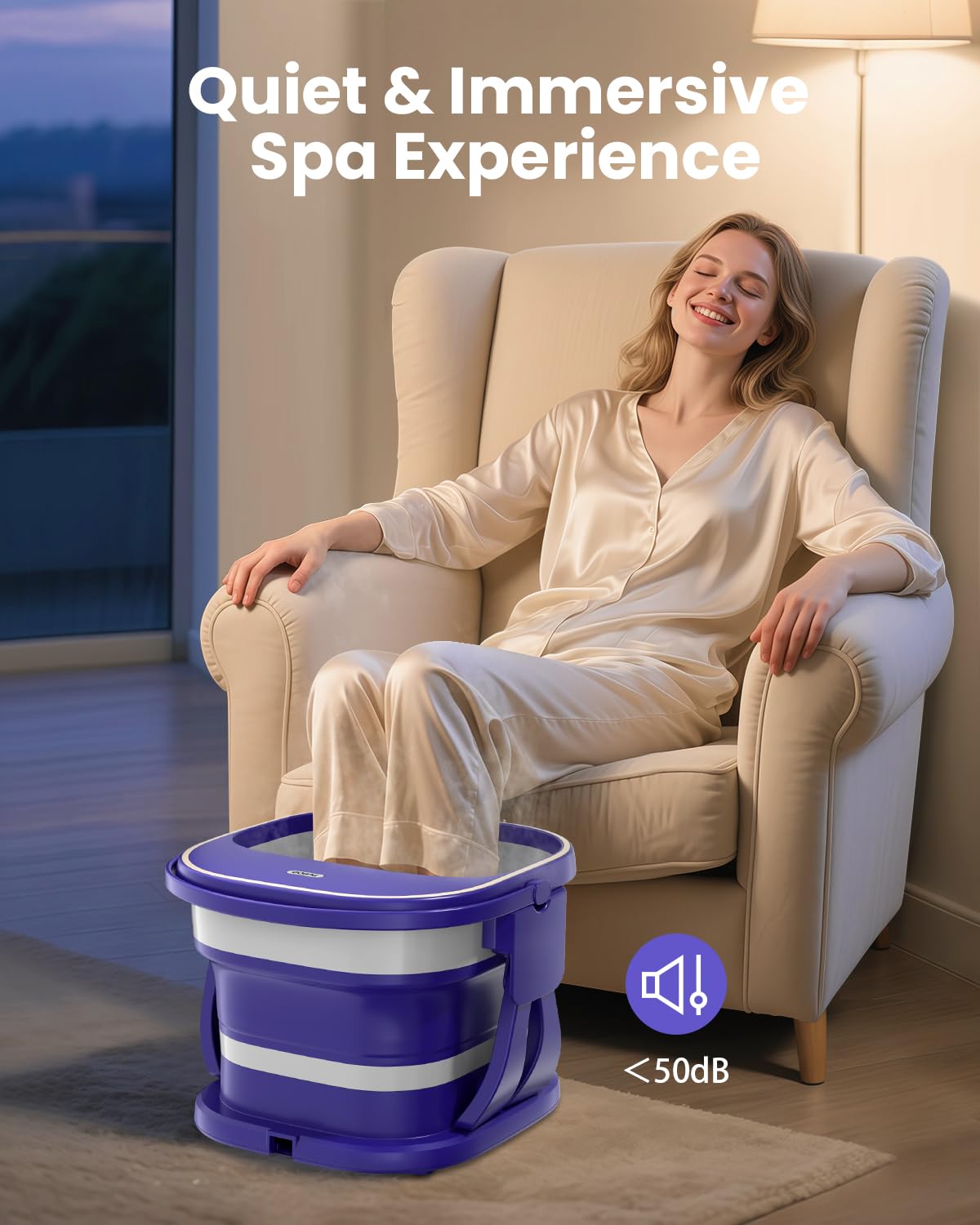 Puboo Foot Spa being stored under a bed