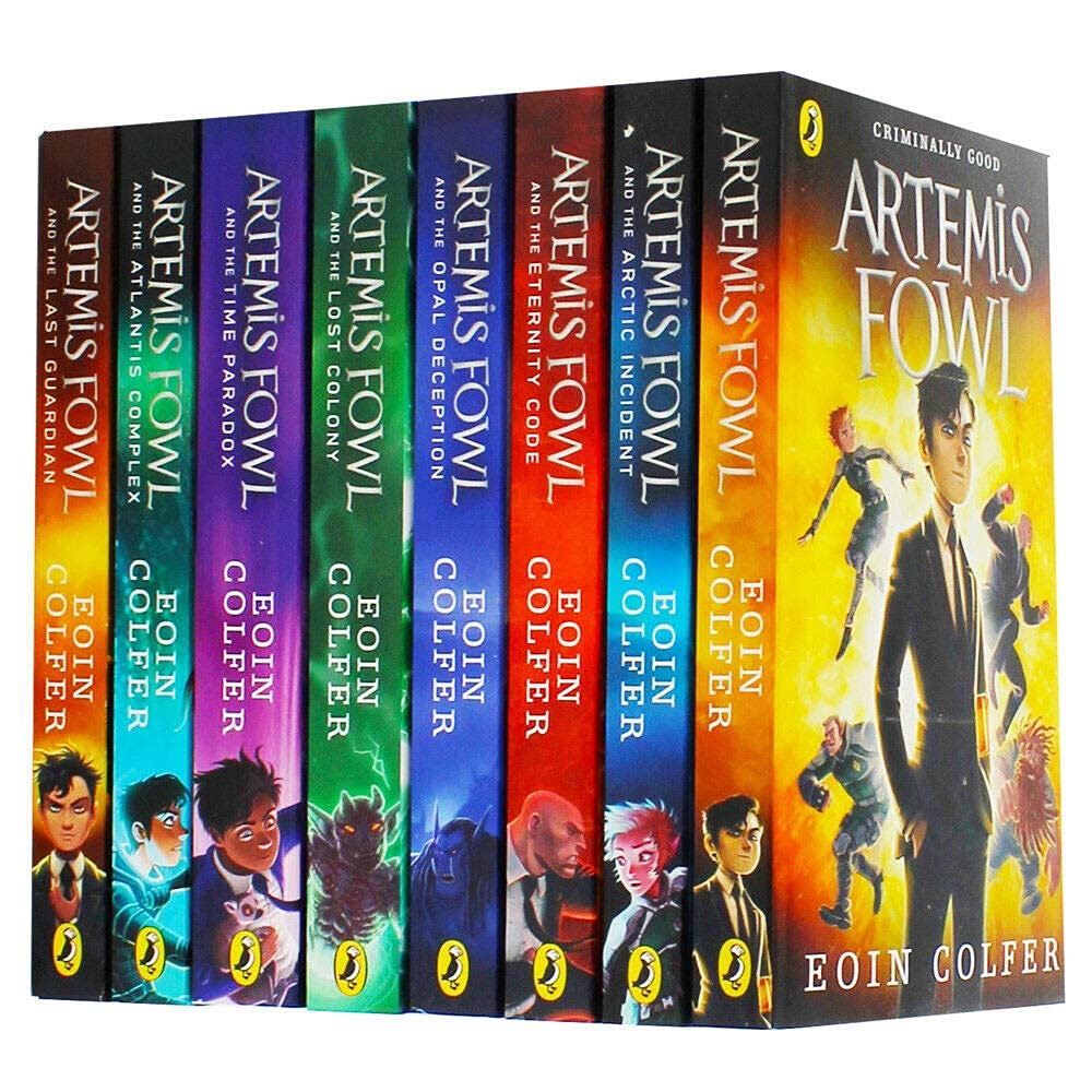 Puffin Artemis Fowl Collection 8 books set side view