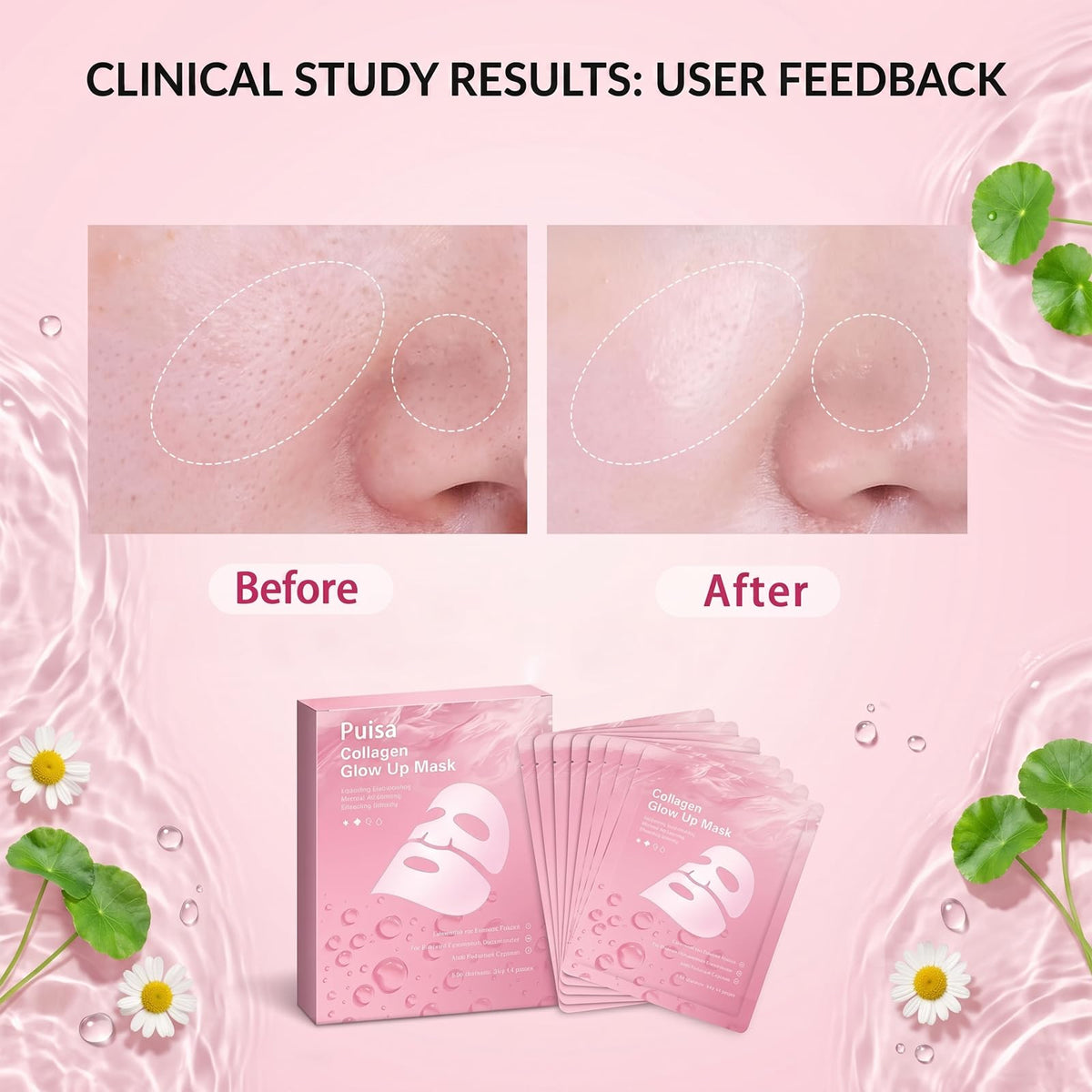 Puisa Hydrogel Mask in use during a skincare routine