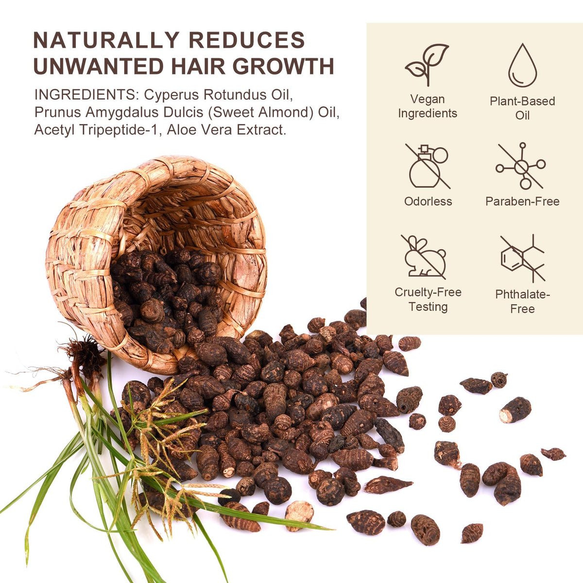 PULLING OIL Cyperus Rotundus Oil for hair removal use