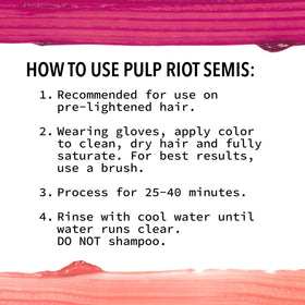 Pulp Riot Candy Semi Permanent Hair Color packaging with ingredients