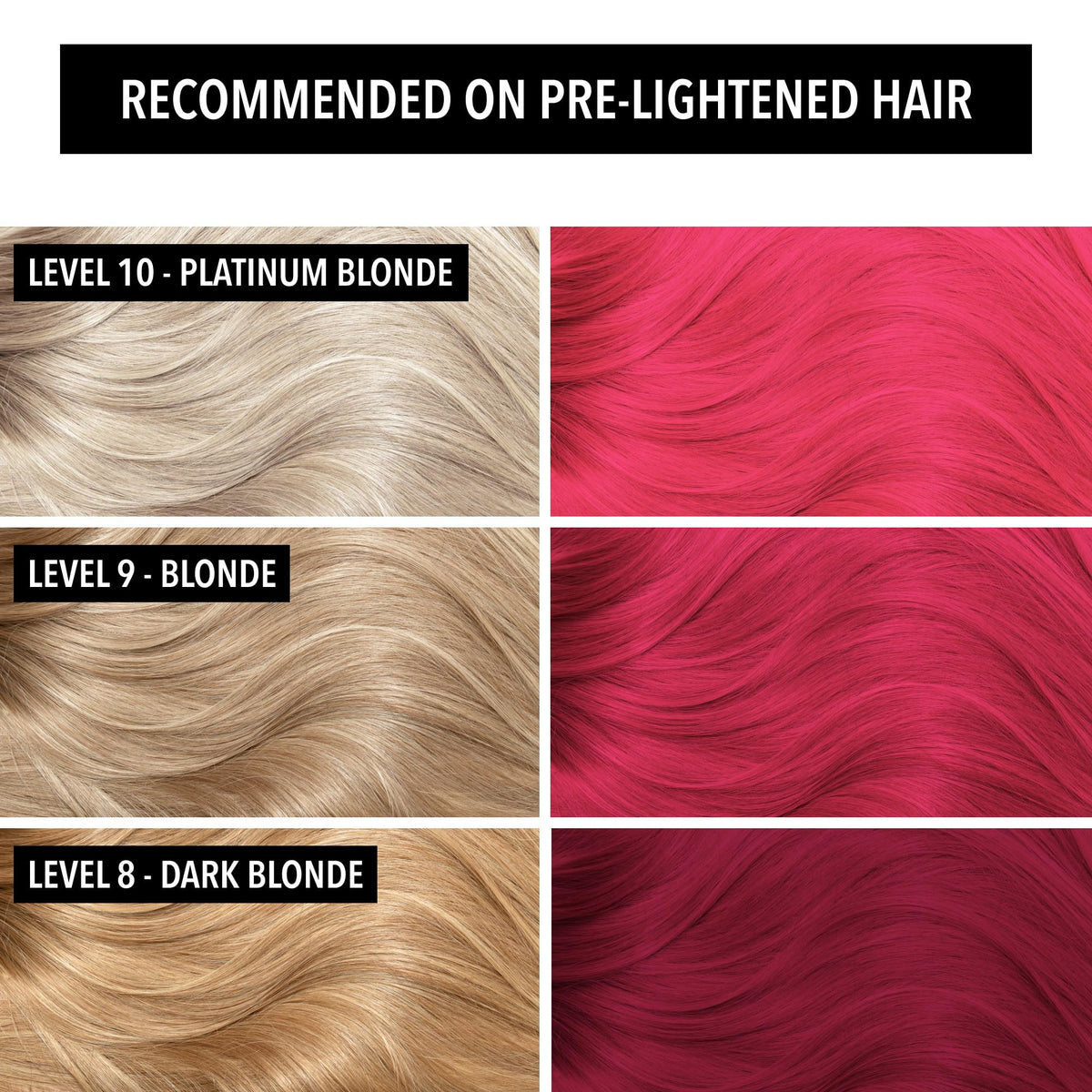 Pulp Riot First Base Hot Pink hair colour application on hair