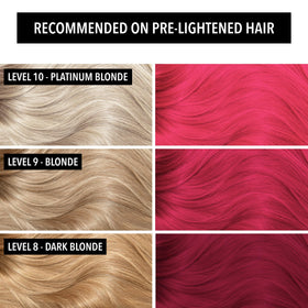 Pulp Riot First Base Hot Pink hair colour application on hair