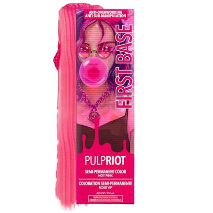 Pulp Riot First Base Semi Permanent Hair Colour Hot Pink 4 oz tube front view