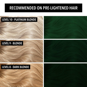 Pulp Riot Fly Trap Semi Permanent Hair Color Forest Green application on hair