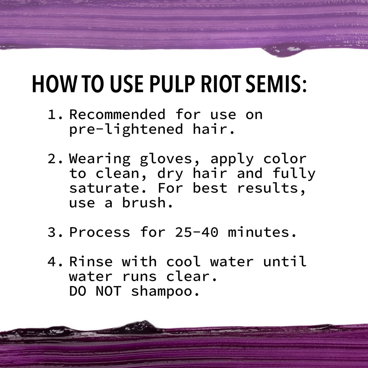 Pulp Riot Jam Violet hair colour before and after comparison