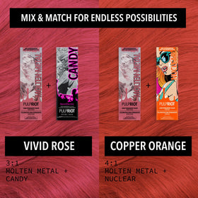 Pulp Riot Molten Metal Rose Gold Hair Colour texture on hair