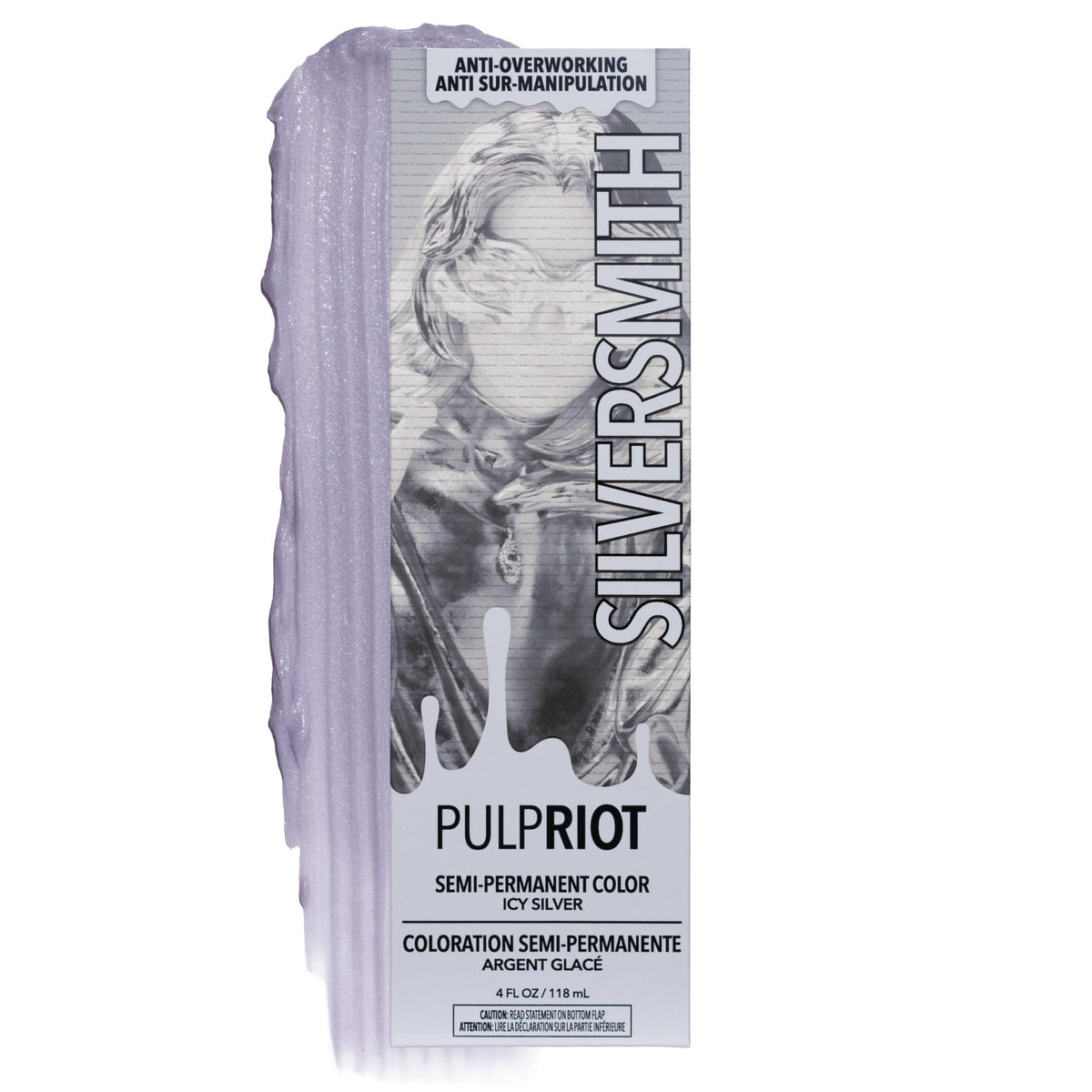Pulp Riot Silversmith Semi Permanent Hair Colour 4 oz tube front view