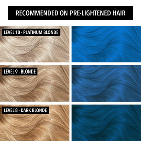 Pulp Riot Tragic Cobalt Blue hair color application on hair