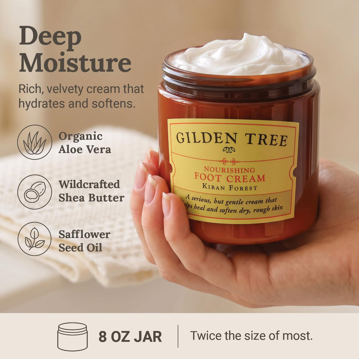 Pumice stone and foot cream kit on a wooden surface