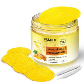 Pumkot Turmeric Kojic Acid Cleansing Pads front view with packaging