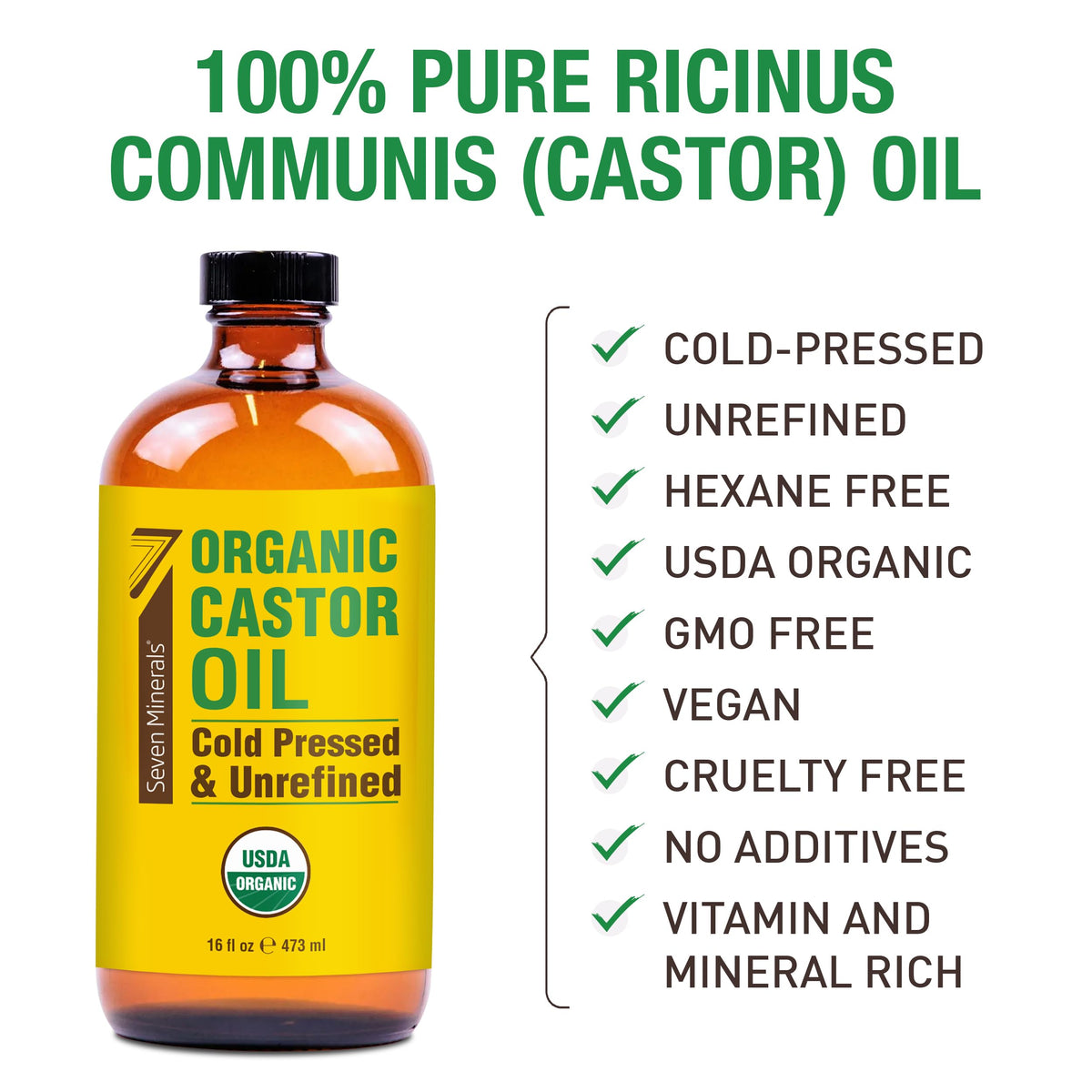 Pump dispenser of Seven Minerals Organic Castor Oil