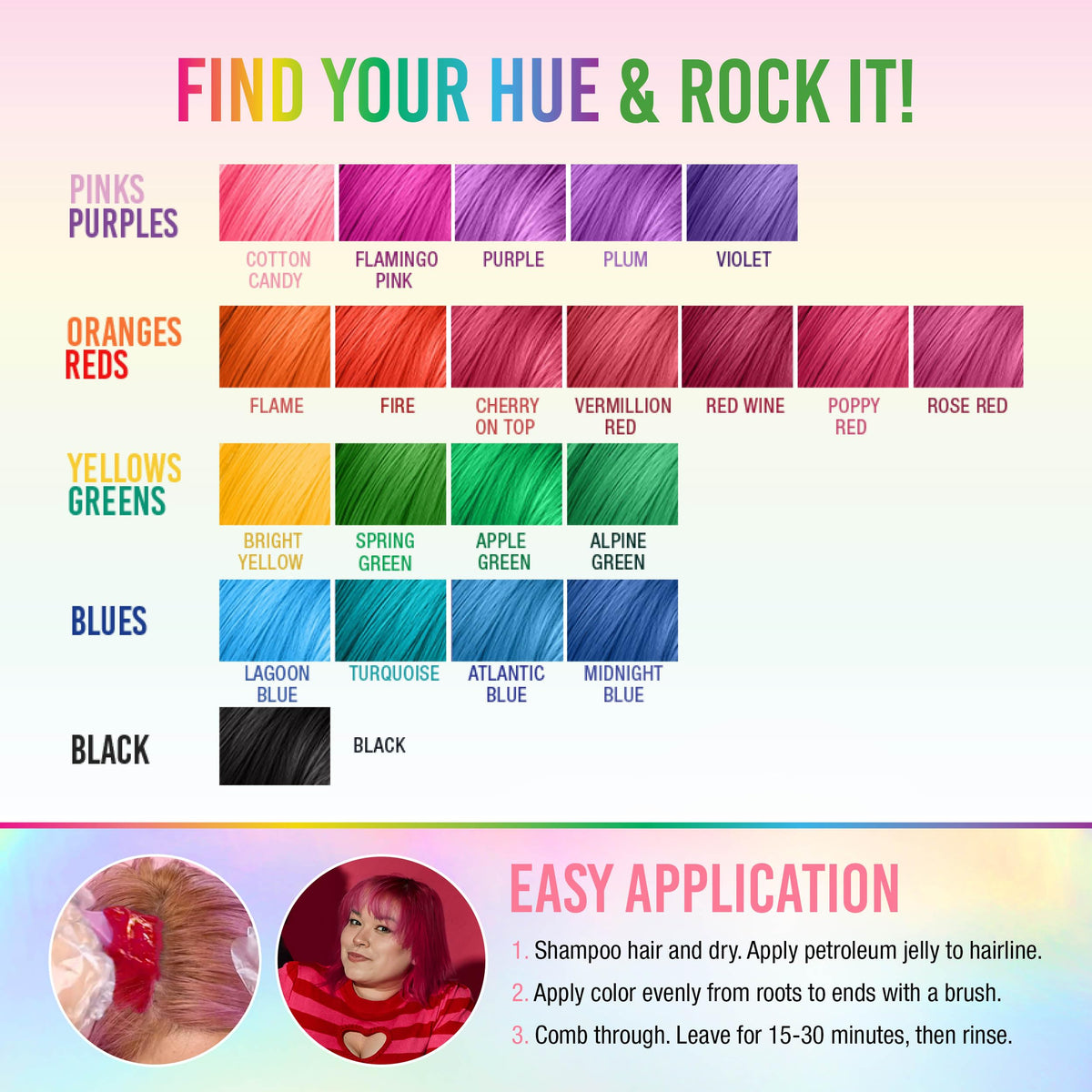Punky Cotton Candy hair dye ingredients list