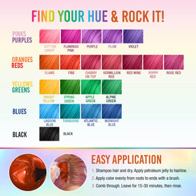 Punky Flame hair dye with tinting brush for easy application