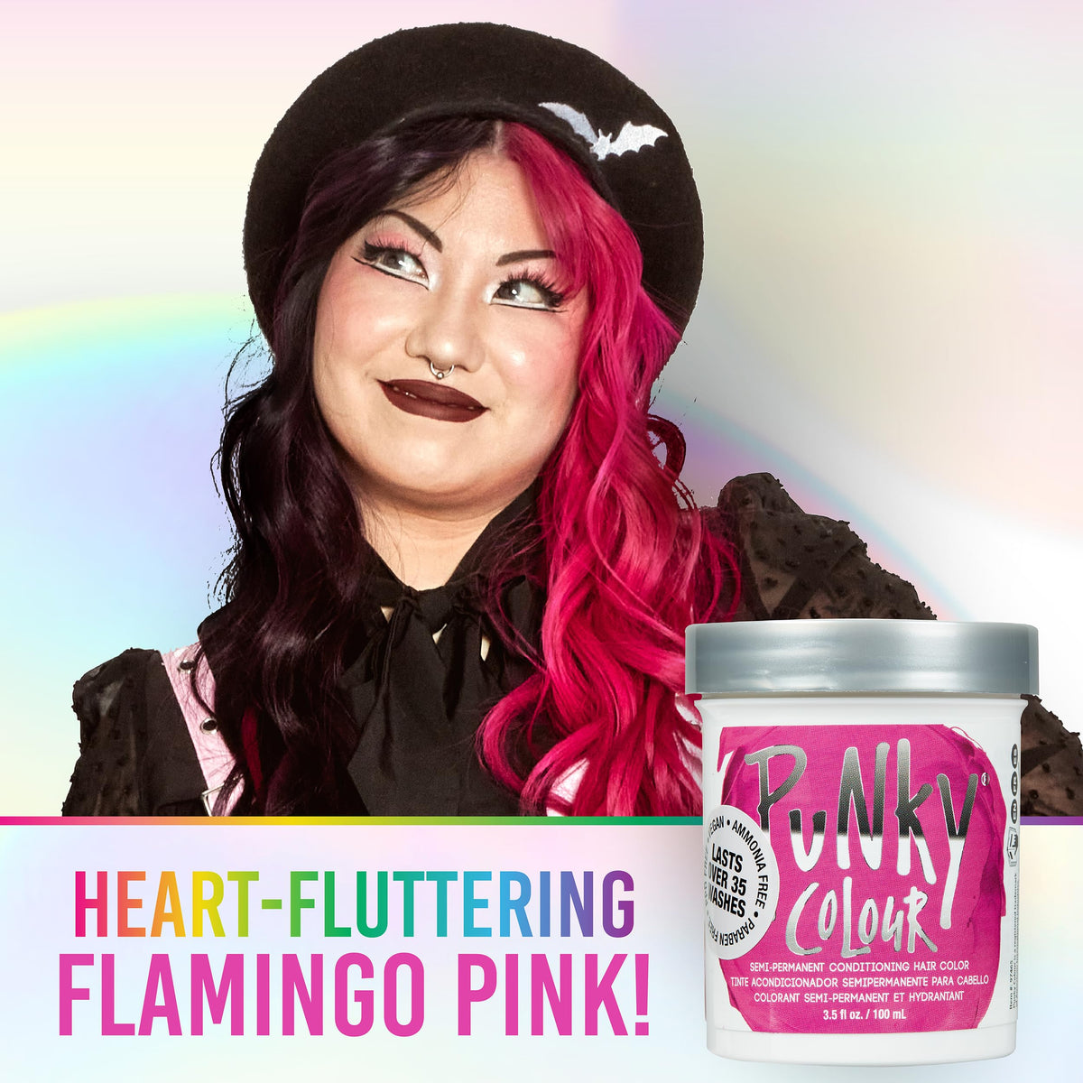 Punky Flamingo Pink hair colour application process