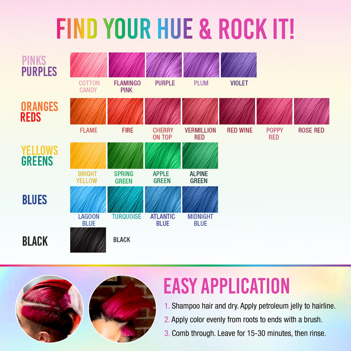 Punky Flamingo Pink hair dye with tinting brush