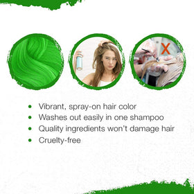 Punky Jaguar Green Temporary Hair Color Spray packaging