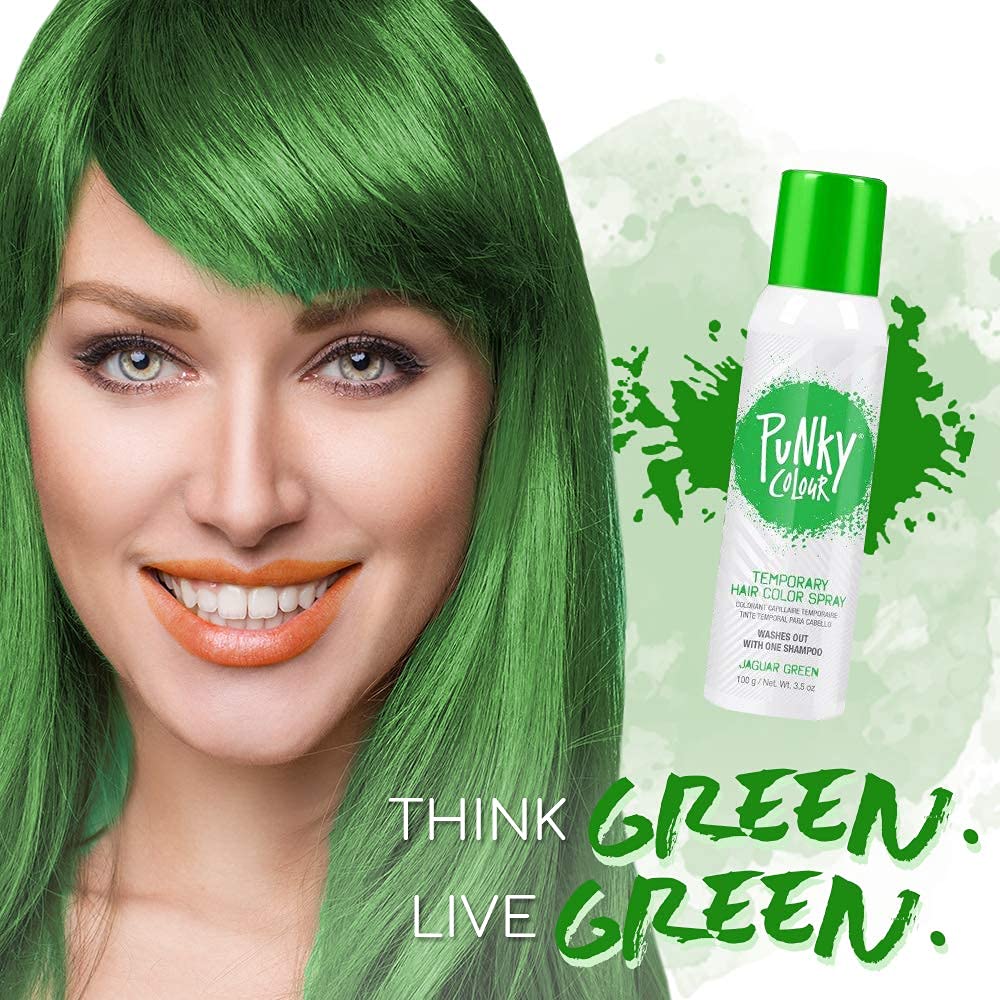 Punky Jaguar Green Temporary Hair Color Spray side view