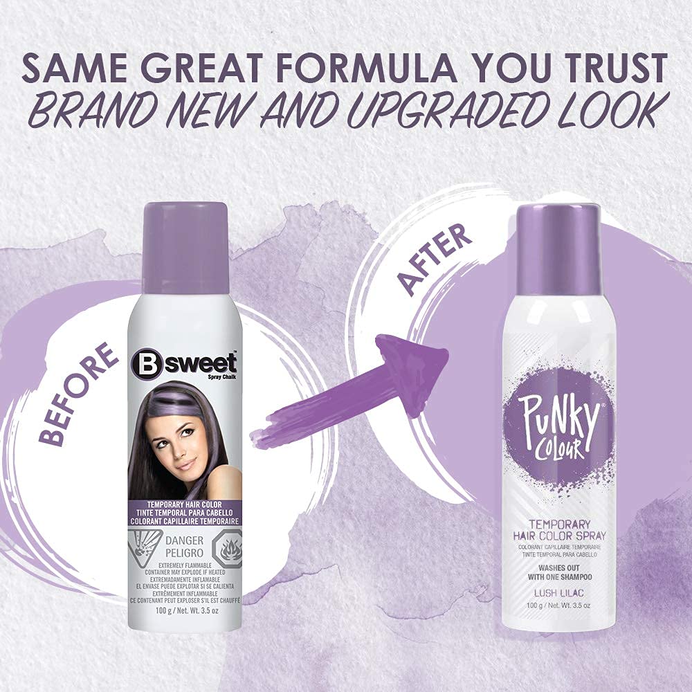 Punky Pastel Temporary Hair Color Spray Lush Lilac back view