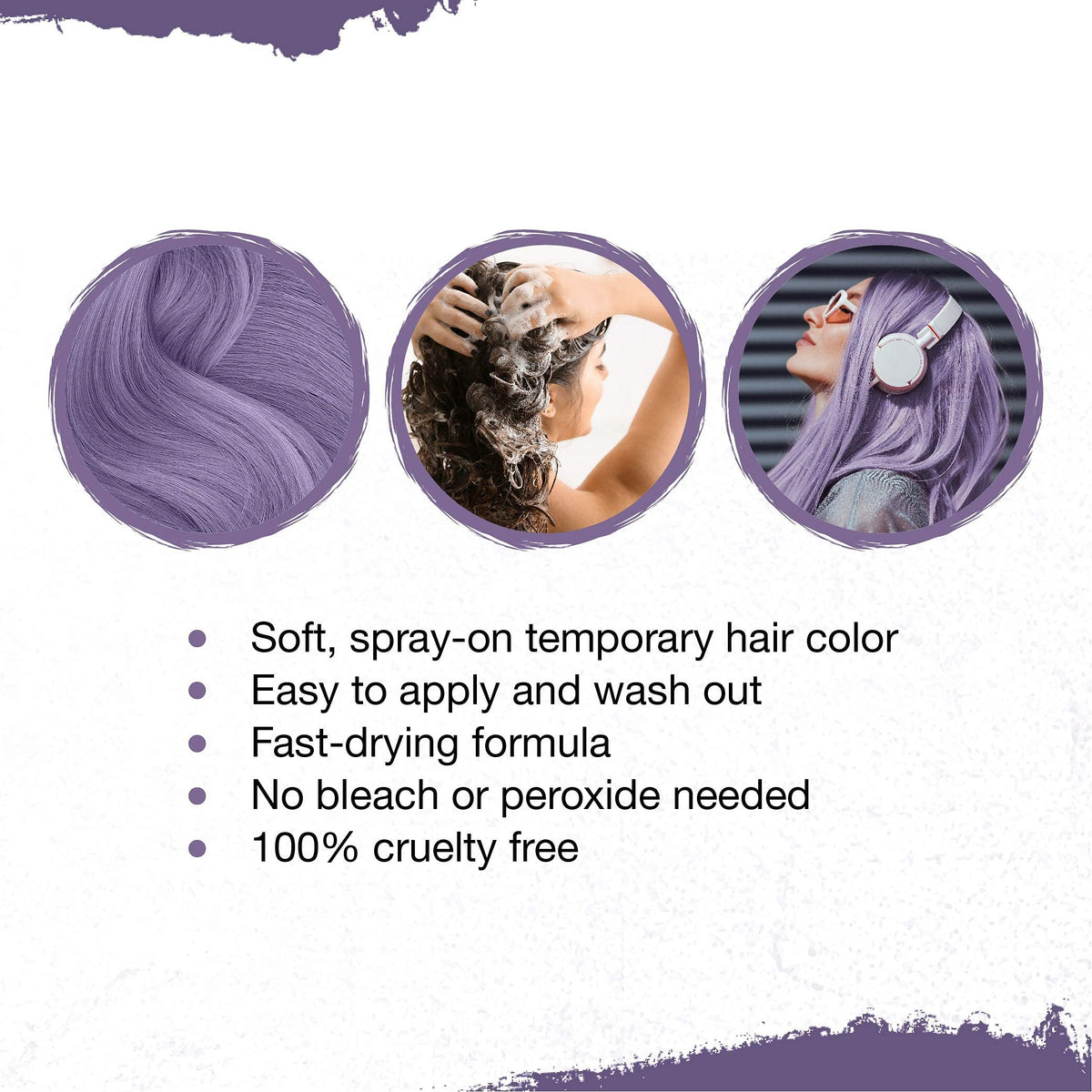 Punky Pastel Temporary Hair Color Spray Lush Lilac packaging details