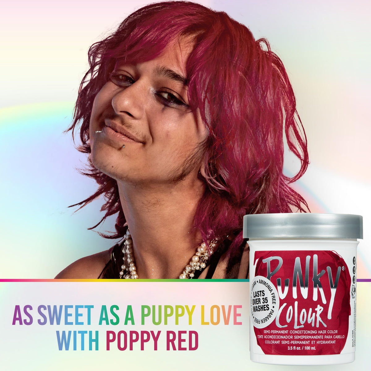 Punky Poppy Red hair dye application process