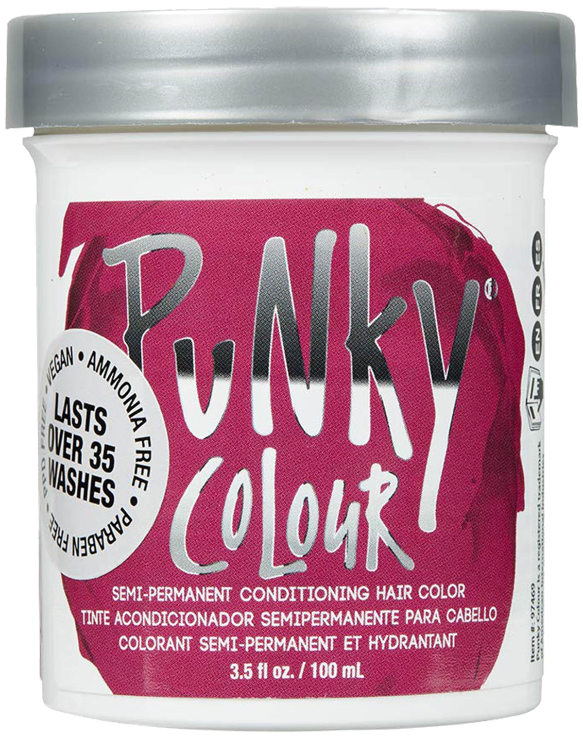 Punky Rose Red Semi Permanent Hair Colour front view with packaging