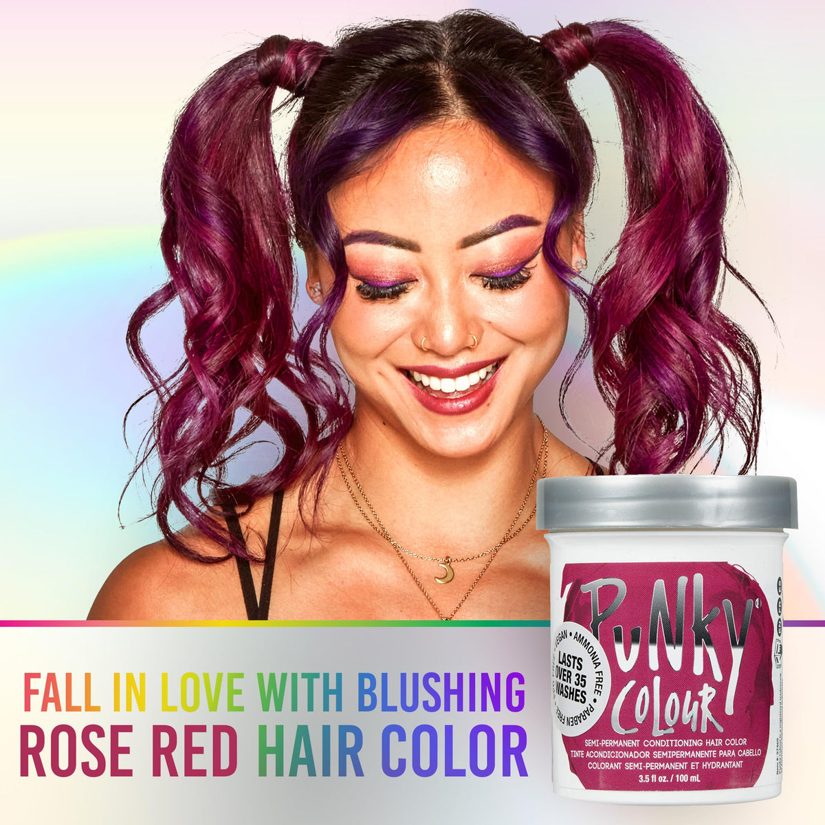 Punky Rose Red Semi Permanent Hair Colour tube side view