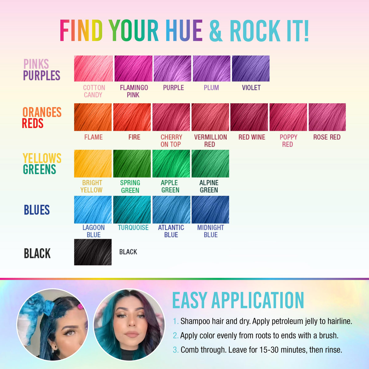 Punky Semi Permanent Hair Color Turquoise on display
