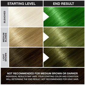 Punky Spring Green hair colour on dark hair
