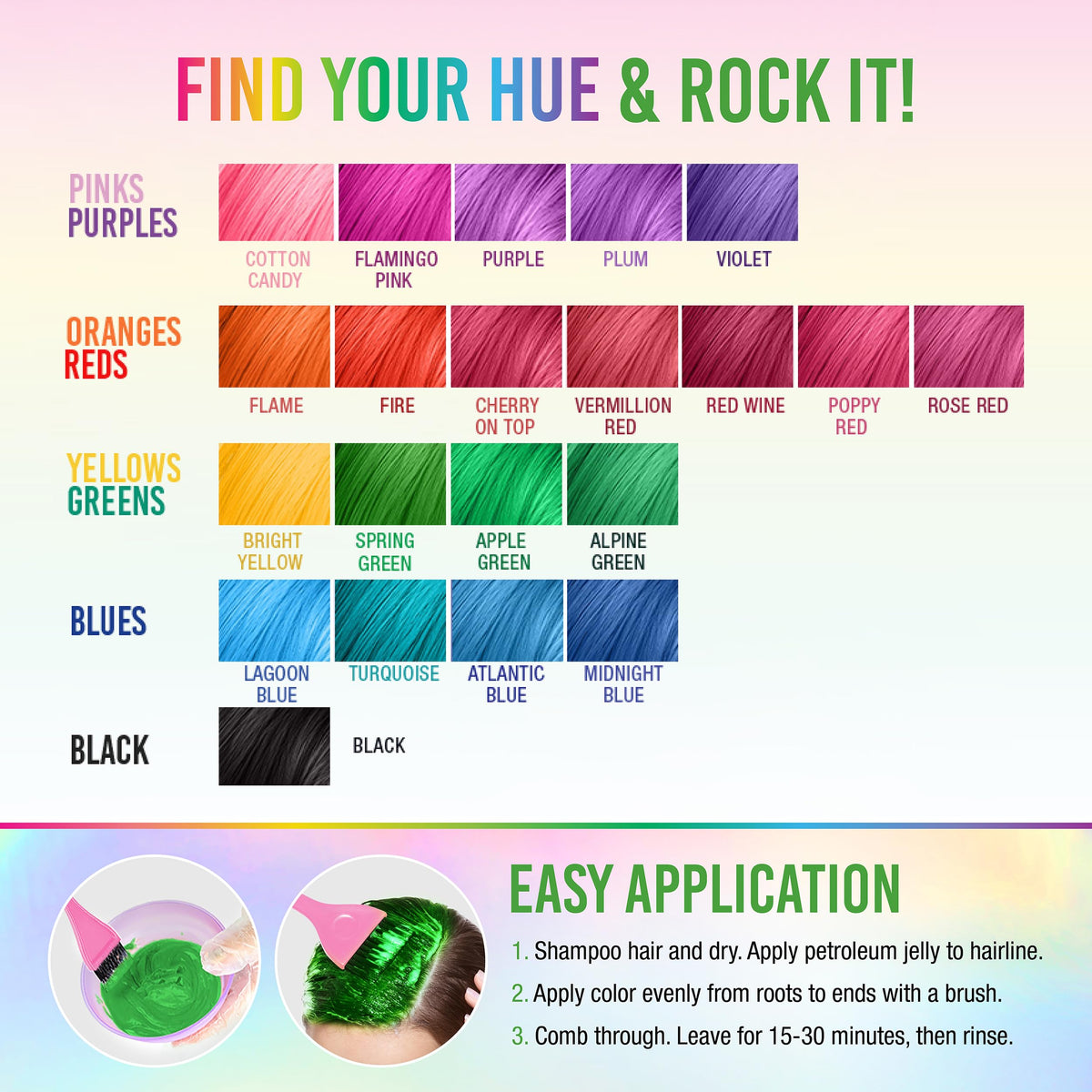 Punky Spring Green hair dye ingredients list