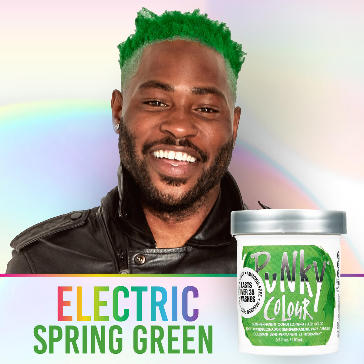 Punky Spring Green hair dye packaging side view